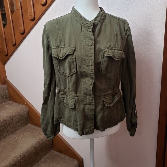 Army green fitted shirt/jacket by Lola Rae, M - Picture 1 of 5